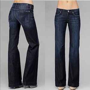7 For All Mankind 7fam Dojo Wide Leg Flare Dark Wash Jeans U115B380S Size 31